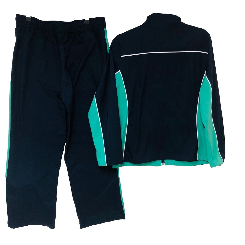 Y2K J C Penney Womens Pantsuit Track Suit Colorblock Running‎ Activewear M L